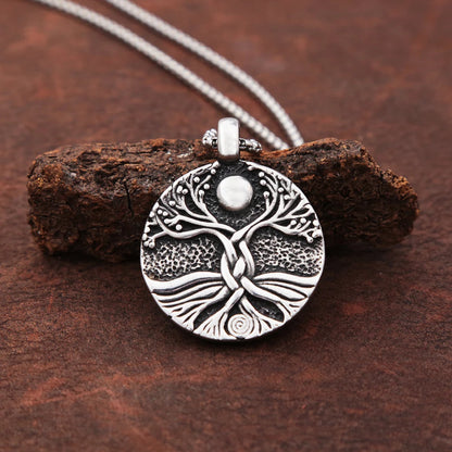 Colgante de árbol de la vida vikingo nórdico vintage de moda para hombre, collar de acero inoxidable Yggdrasils, amuleto, joyería, regalo al por mayor