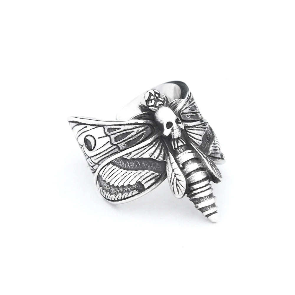 Gothic Butterfly Skull Ring (316L)