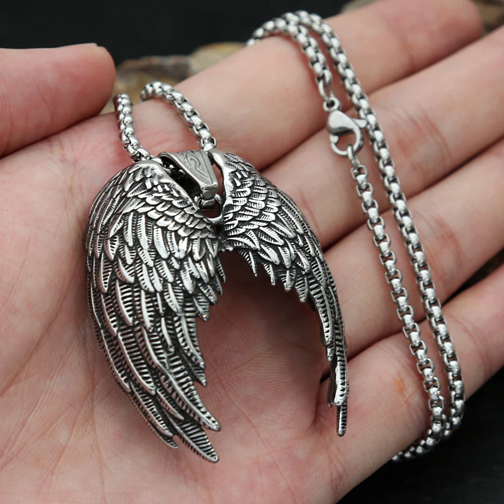 Angel Wings Pendant Necklace (316L)