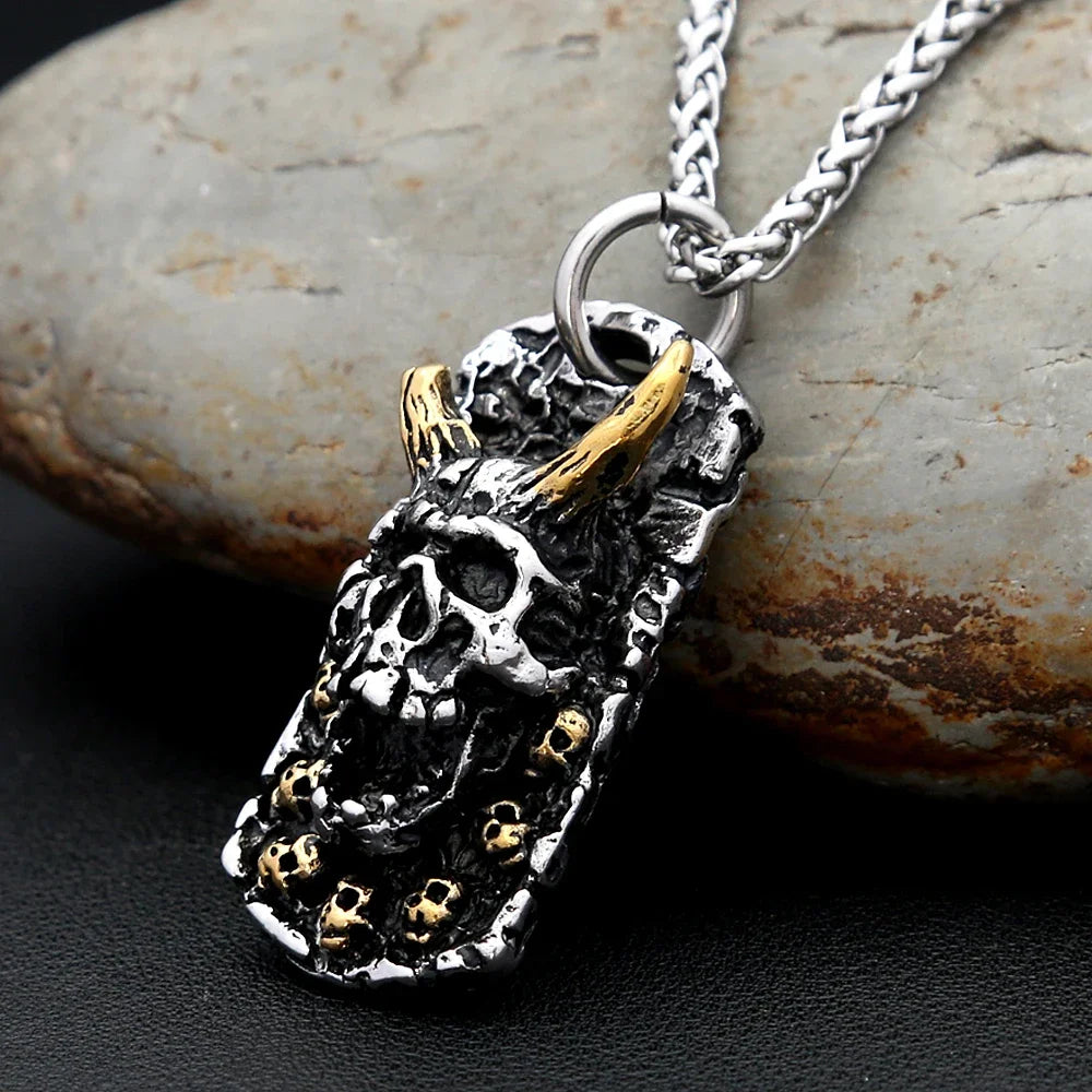 Evil Skull Pendant Necklace (316L)