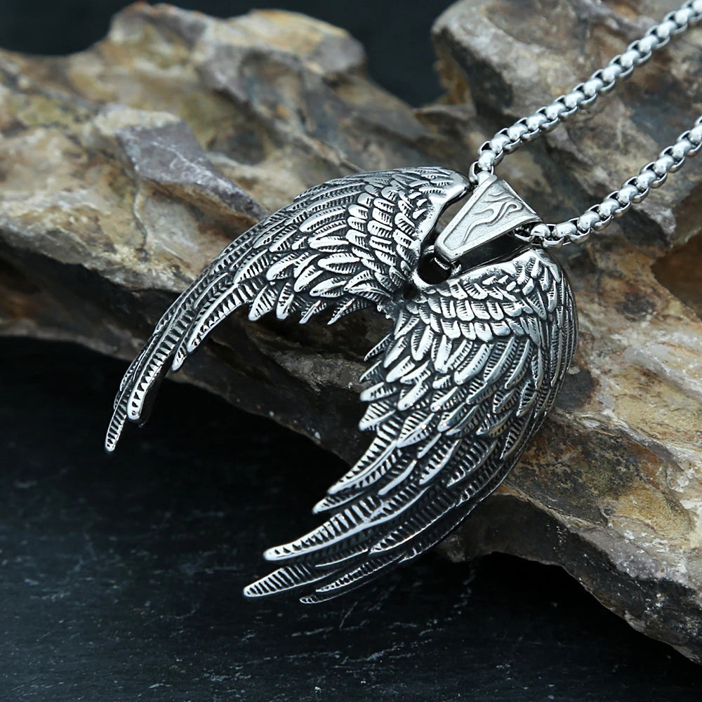 Angel Wings Pendant Necklace (316L)