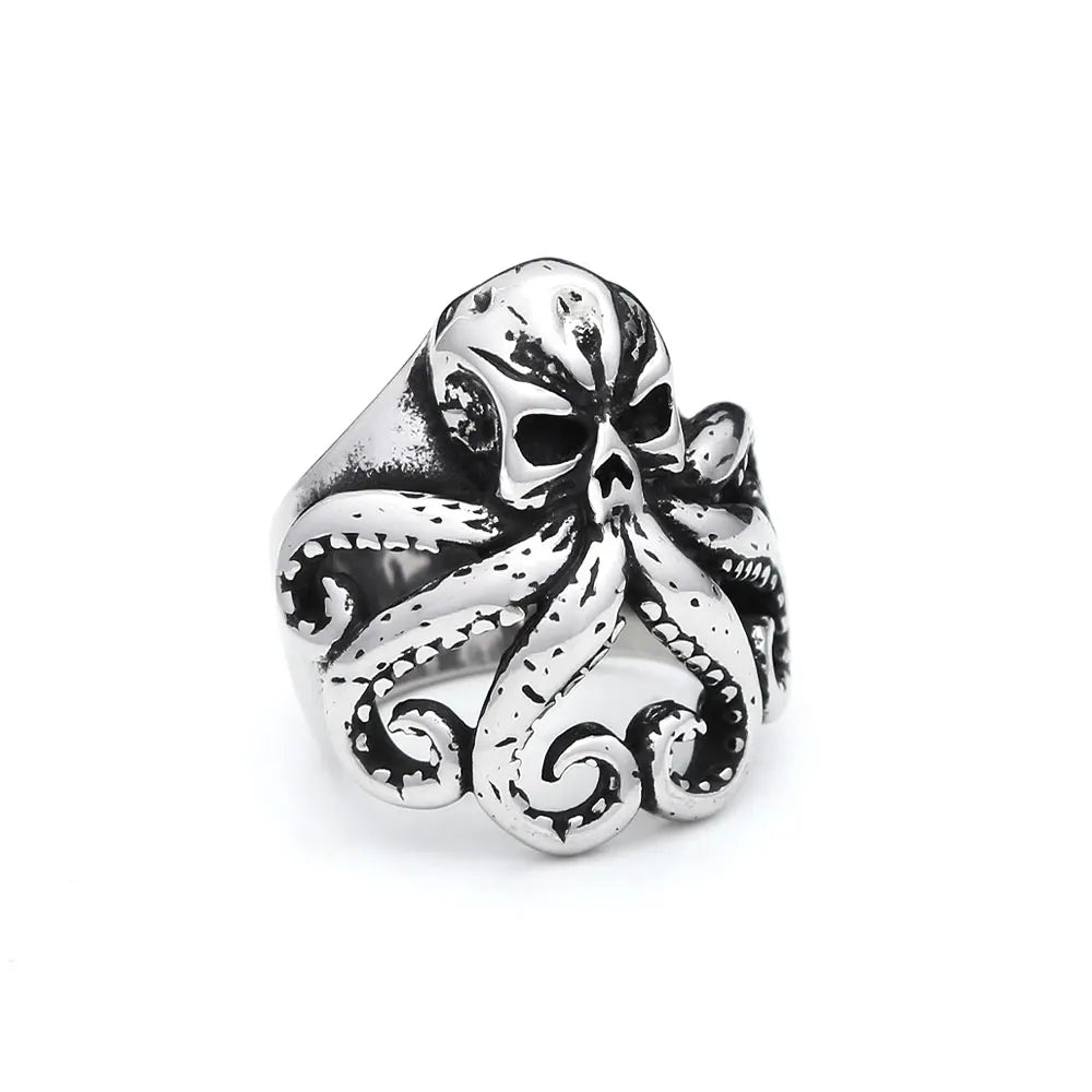 Mythic Octopus Skull Ring (316L)