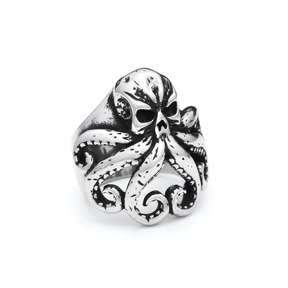 Mythic Octopus Skull Ring (316L)