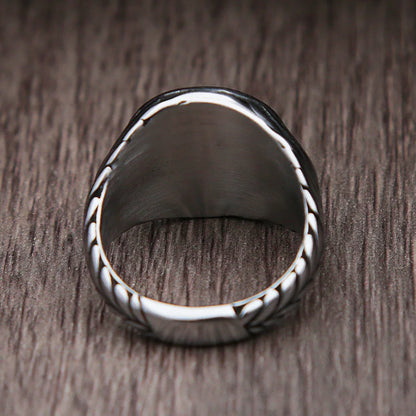 Vintage römischer Caesar-Münzen-Siegelring (316L) 