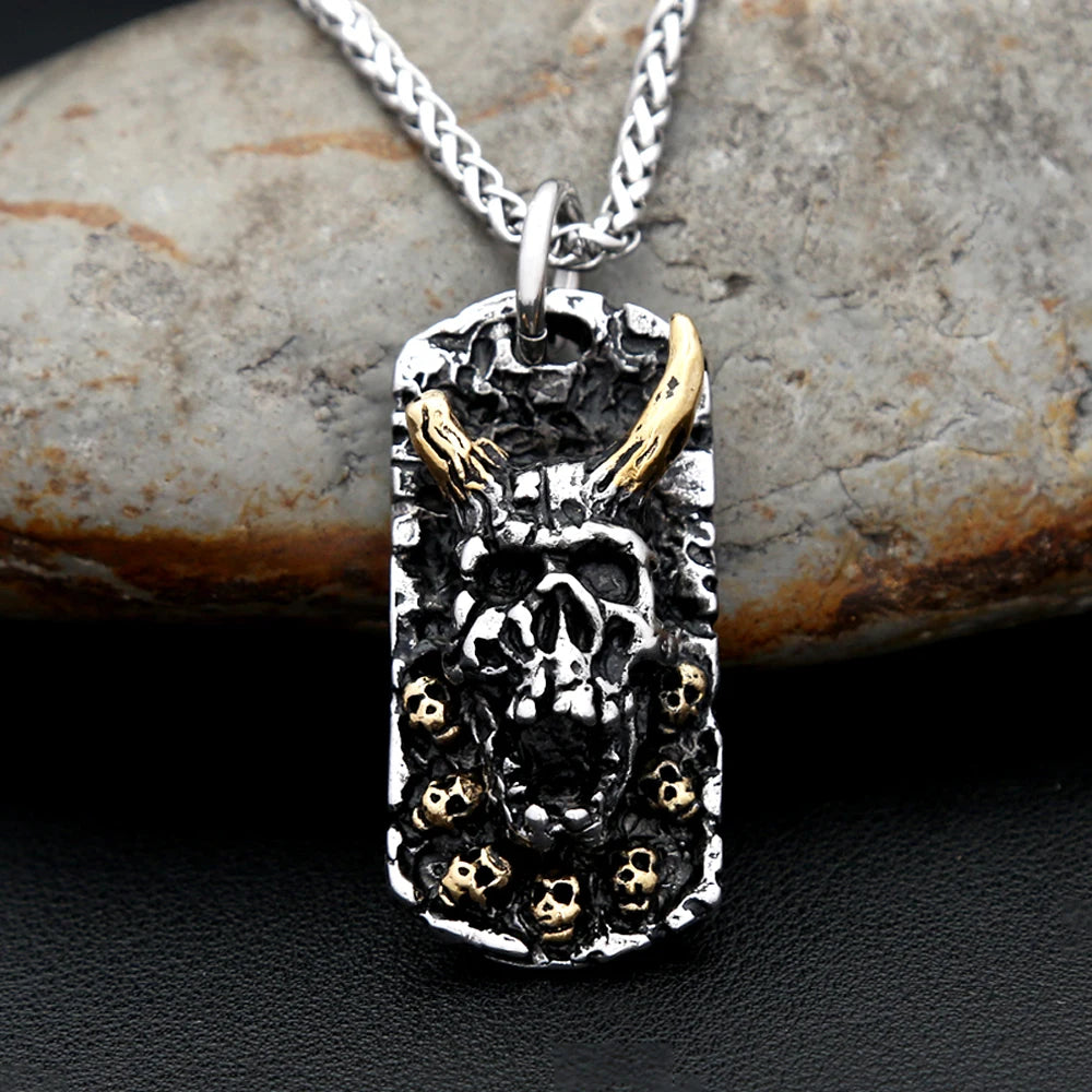 Evil Skull Pendant Necklace (316L)