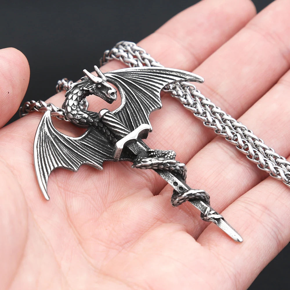 Pterodactyl Holy Sword Pendant Necklace (316L)