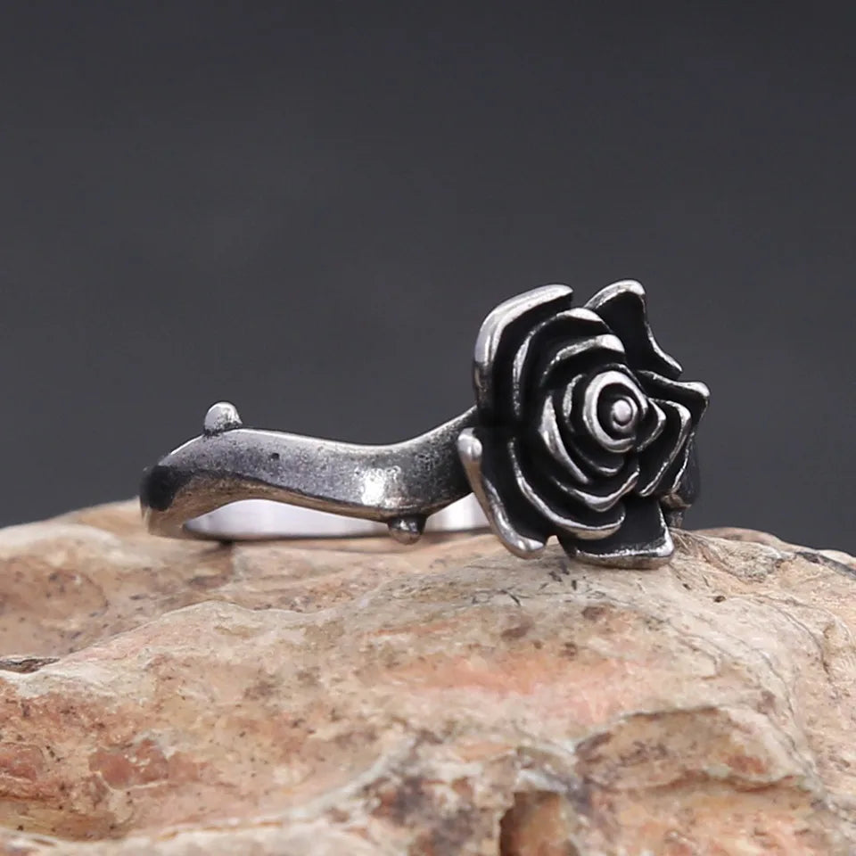 Black Rose Ring (316L)