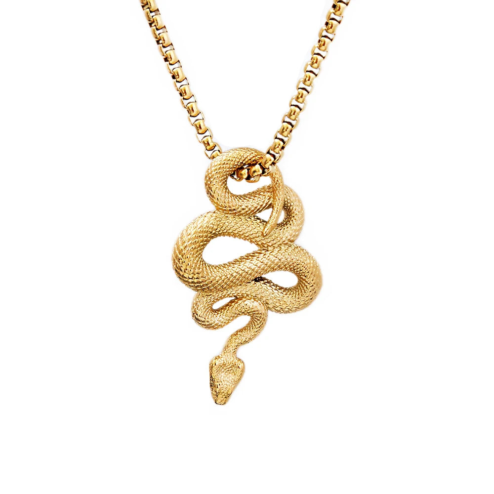 Gold Snake Pendant (316L)