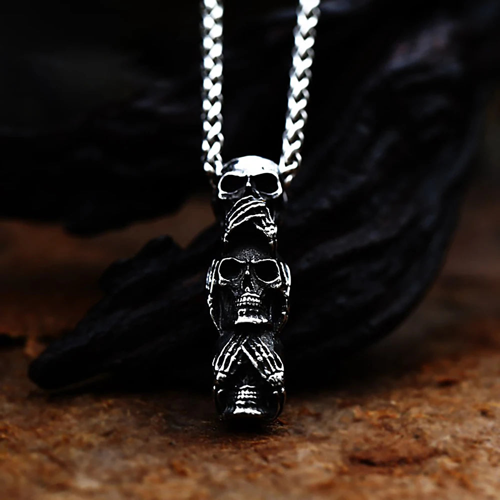 Gothic Skull Pendant Necklace (316L)