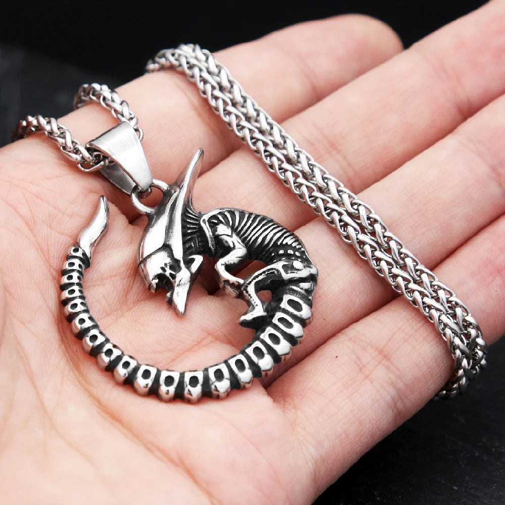 Alien Skull Pendant Necklace (316L)