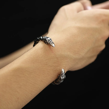 Offenes Armband mit Wikinger-Adlerkopf (316L)