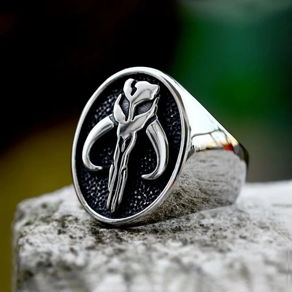 Polished Skull Biker Ring (316L)