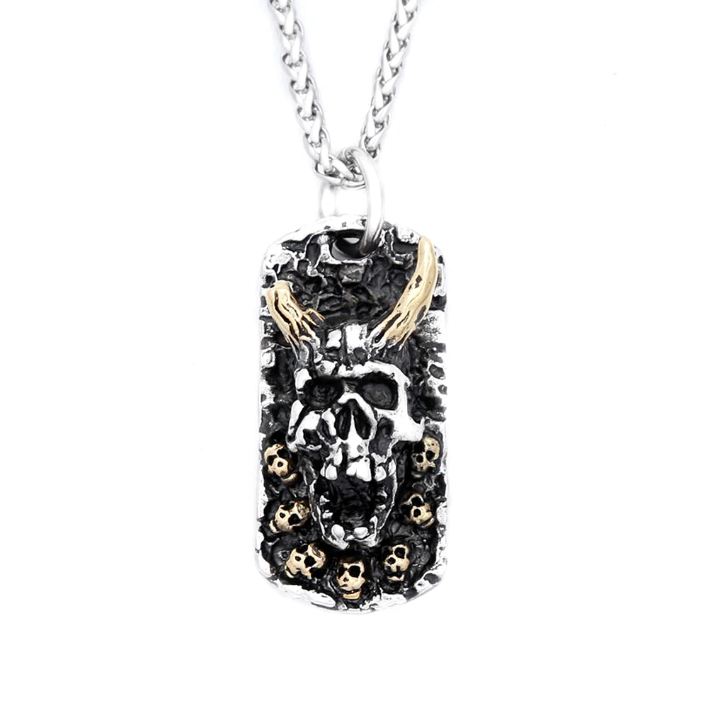 Evil Skull Pendant Necklace (316L)