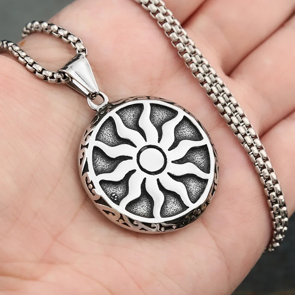 Apollo Sun Medallion Pendant Necklace (316L)