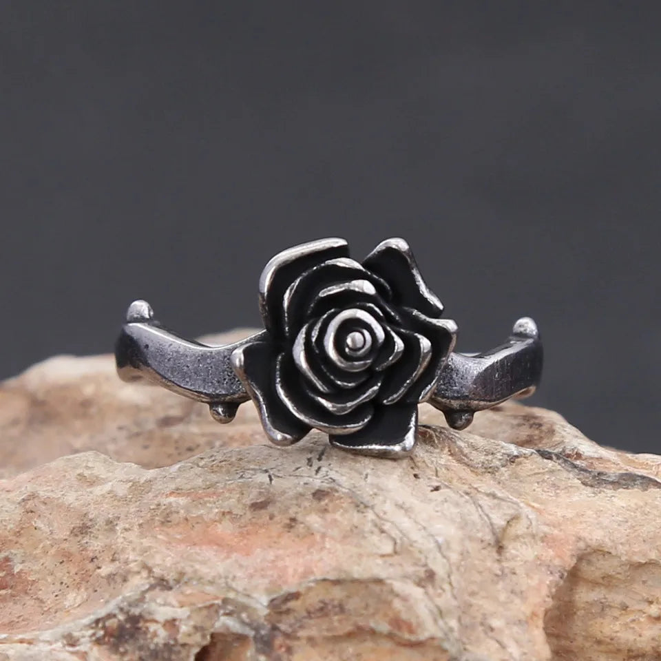 Black Rose Ring (316L)