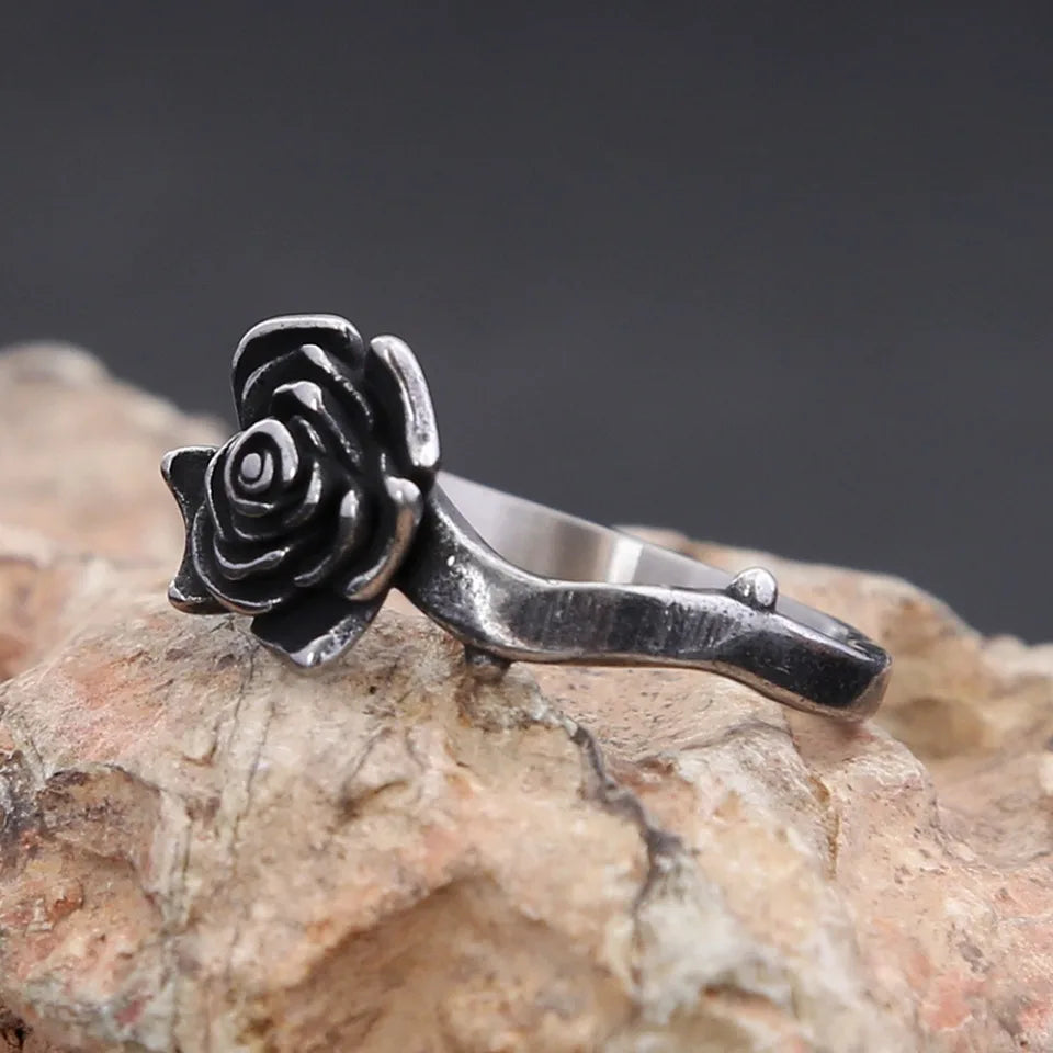 Black Rose Ring (316L)