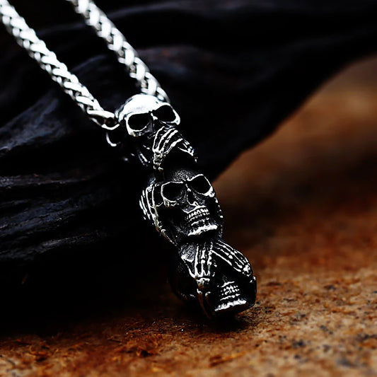 Gothic Skull Pendant Necklace (316L)