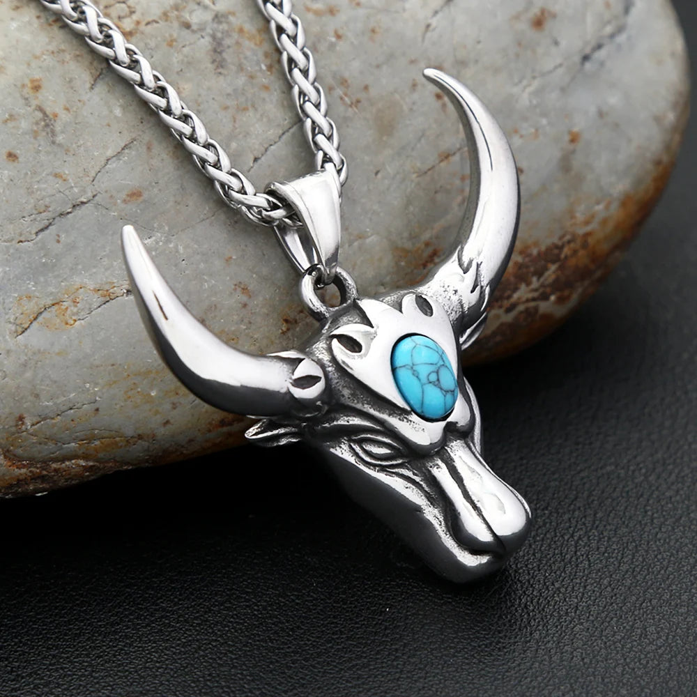 Bull Head Zodiac Pendant Necklace (316L)