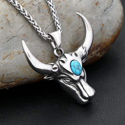 Bull Head Zodiac Pendant Necklace (316L)