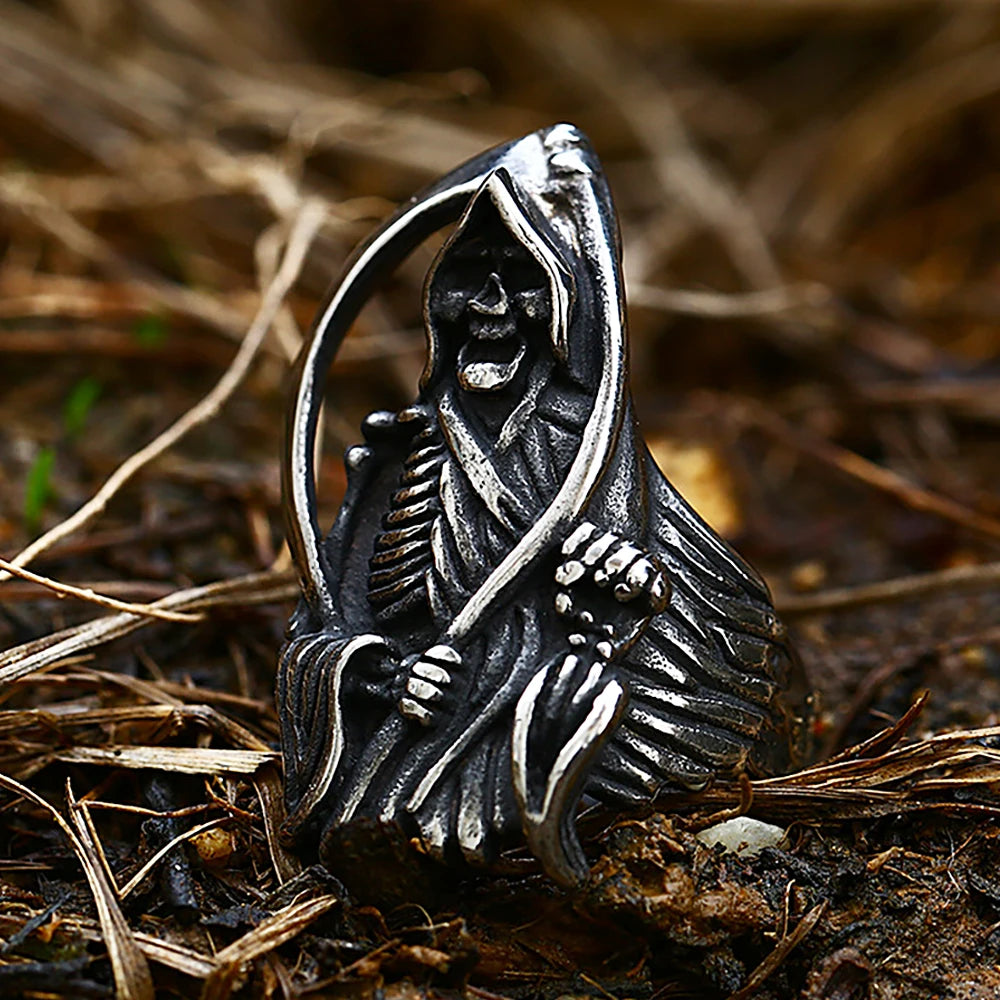 Grim Reaper Skull Ring (316L)