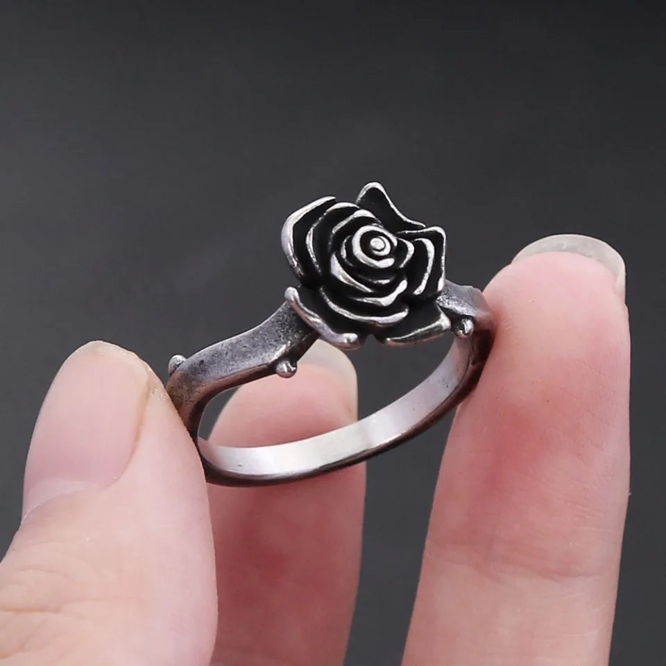 Black Rose Ring (316L)