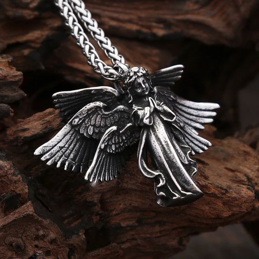 Guardian Angel Wings Pendant Necklace (316L)