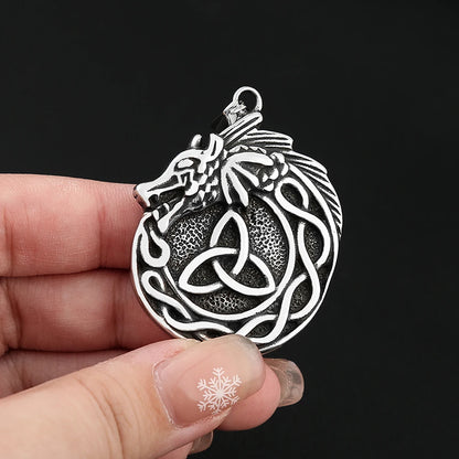 Viking Dragon Celtic Knot Necklace (316L)