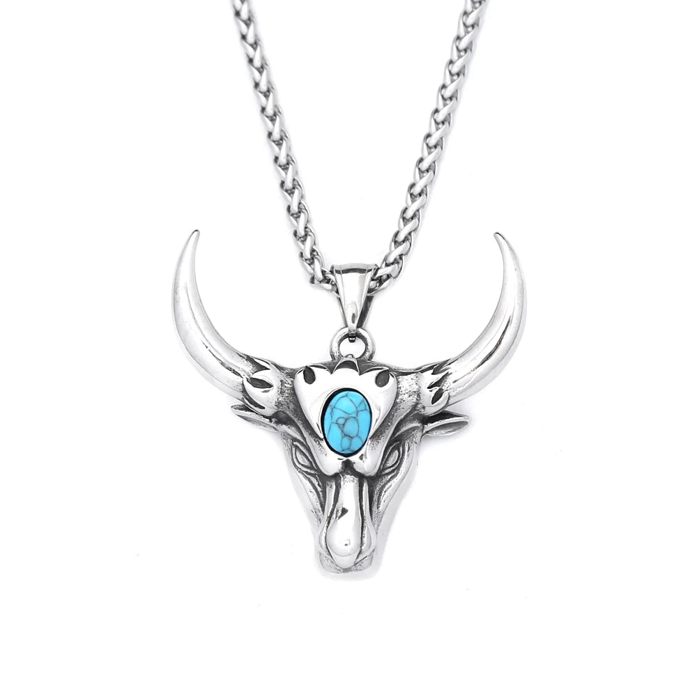 Bull Head Zodiac Pendant Necklace (316L)