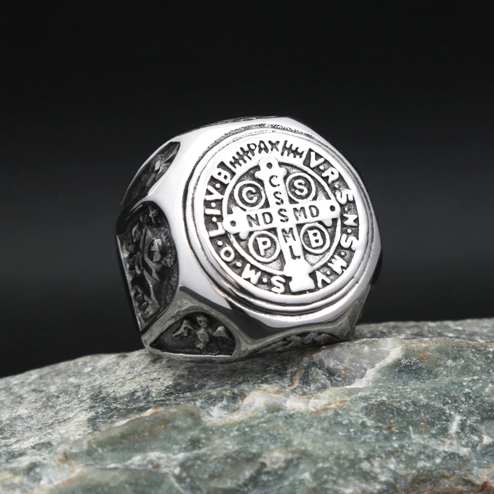 Saint Benedict Cross Ring (316L)