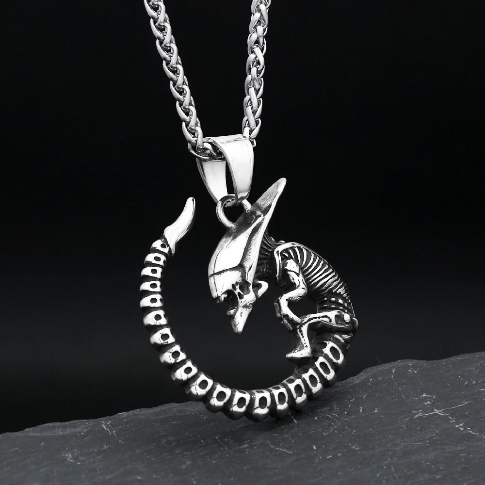 Alien Skull Pendant Necklace (316L)