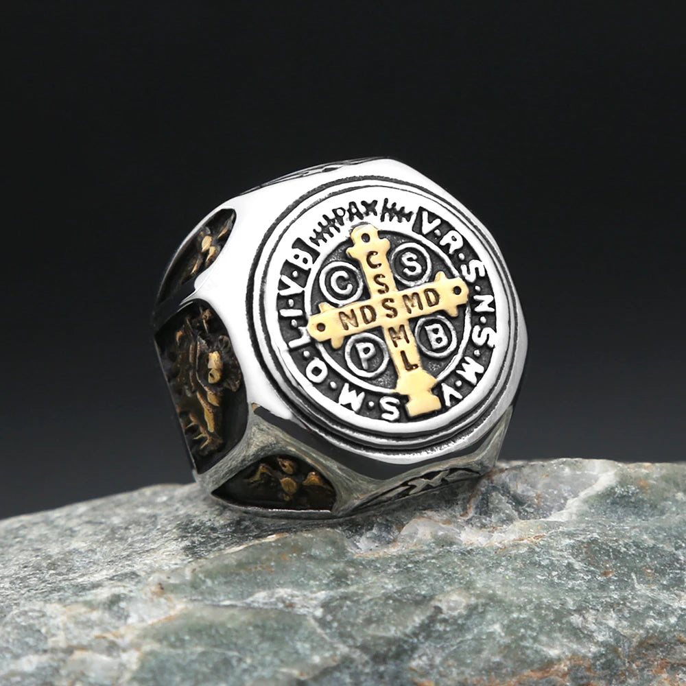 Saint Benedict Cross Ring (316L)