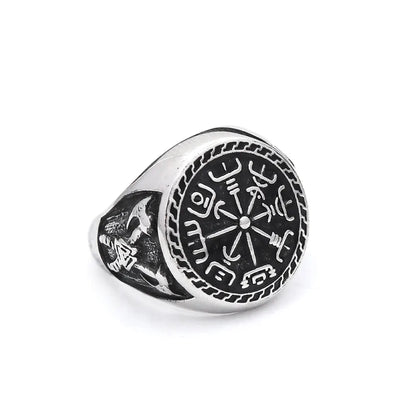 Viking Compass Ring Vegvísir (316L)