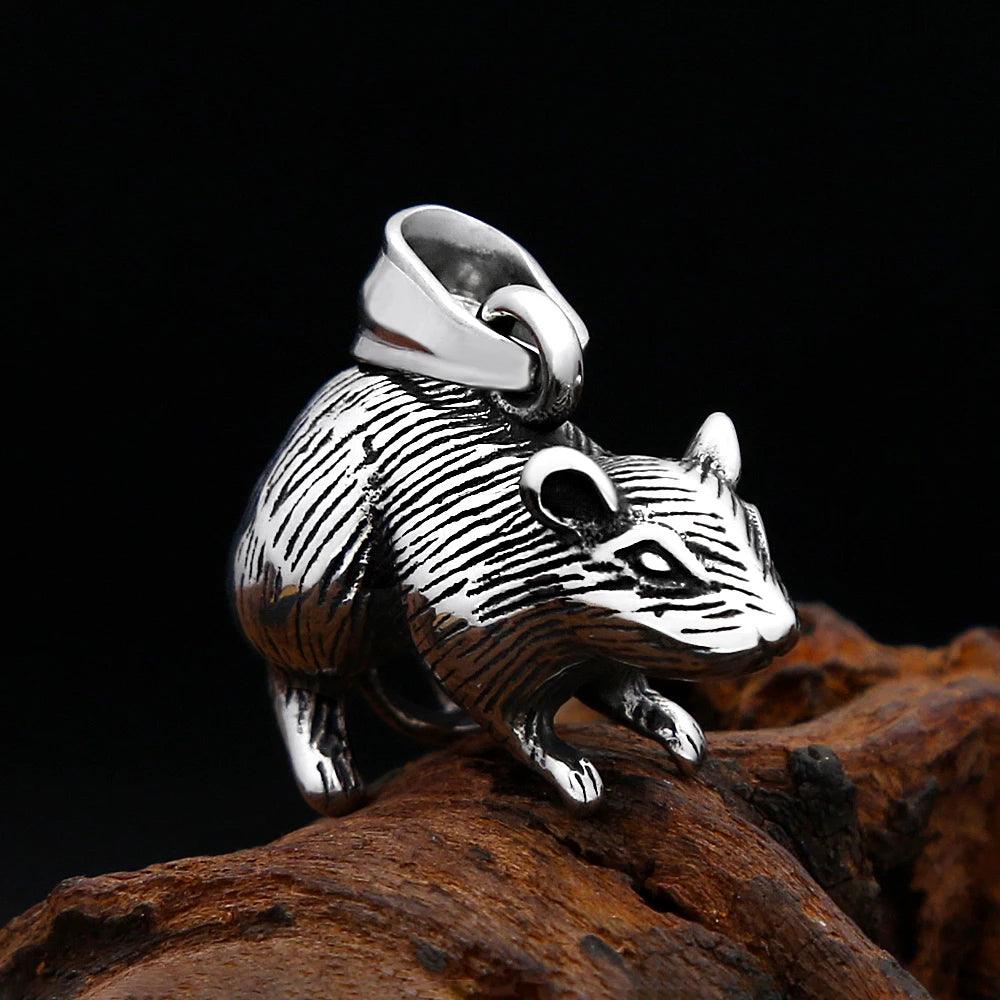 Gothic Mouse Pendant Necklace (316L)