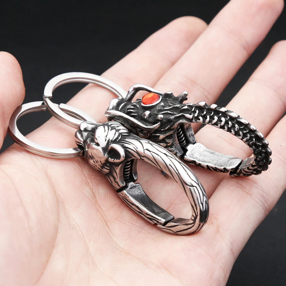 Viking Dragon Head Keychain Collection (316L)