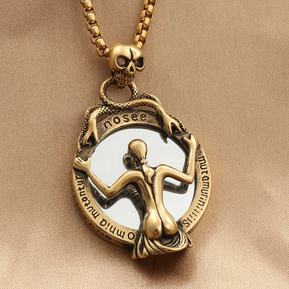 Skull Mirror Pendant (316L)