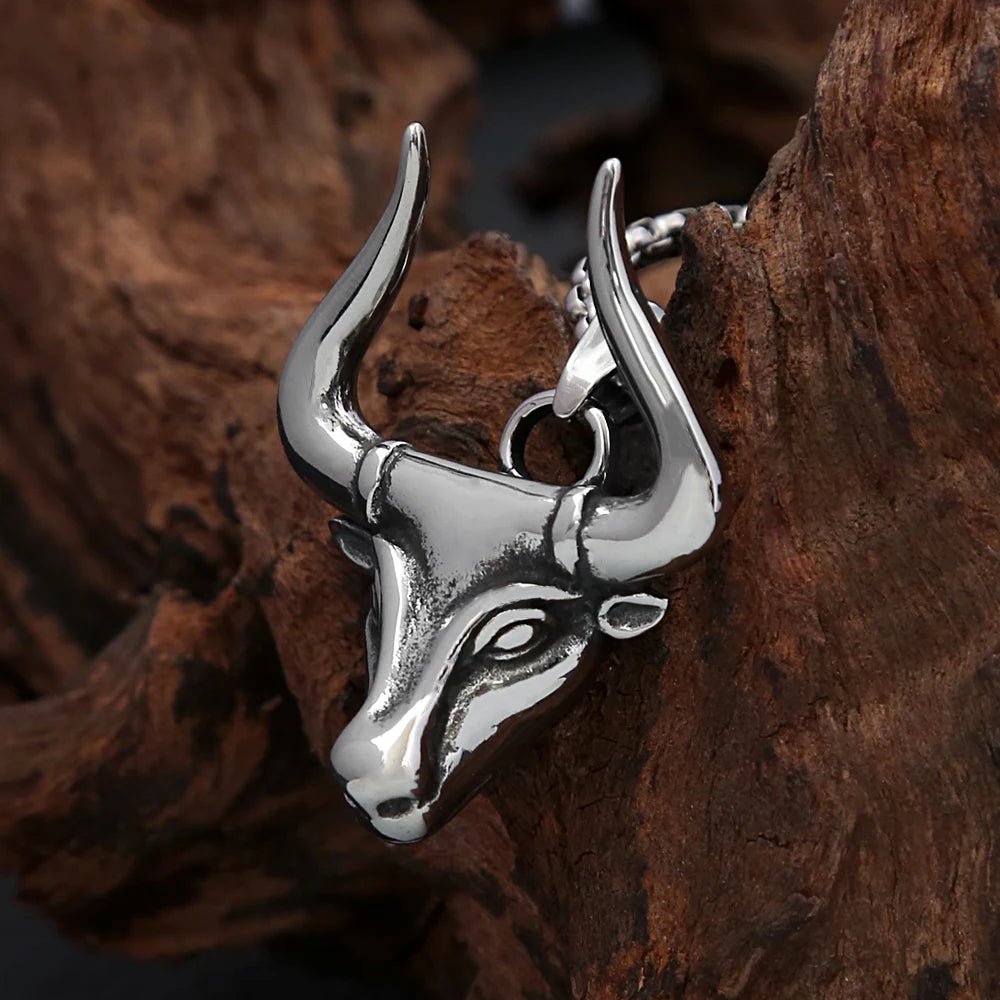 Bull Head Pendant Necklace II (316L)