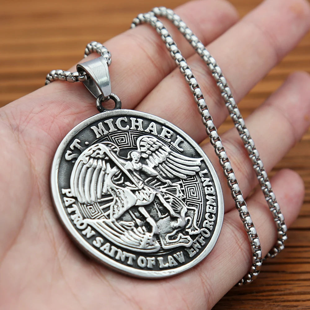 St. Michael Guardian Pendant Necklace (316L)