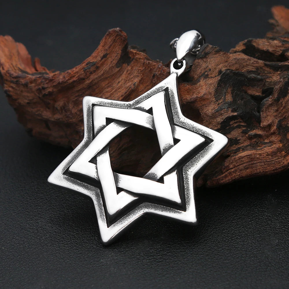 Star of David Biker Pendant Necklace (316L)