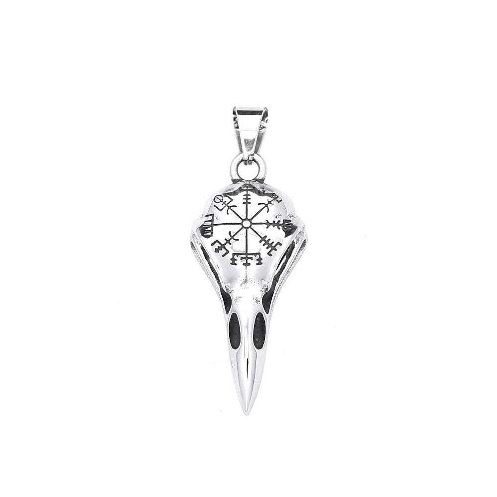 Raven Compass Pendant Necklace (316L)
