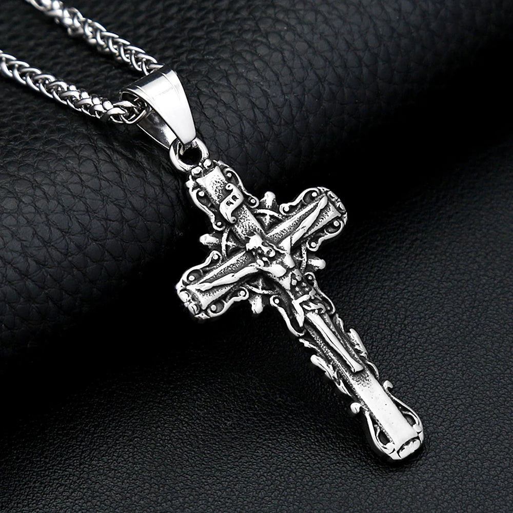 Jesus Cross Pendant Necklace Collection (316L)