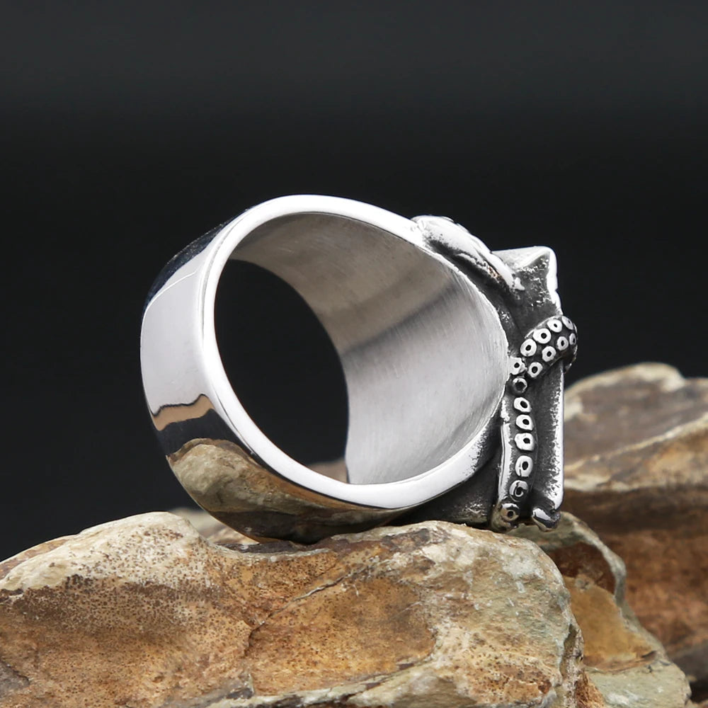 Masonic Octopus Eye Ring (316L)