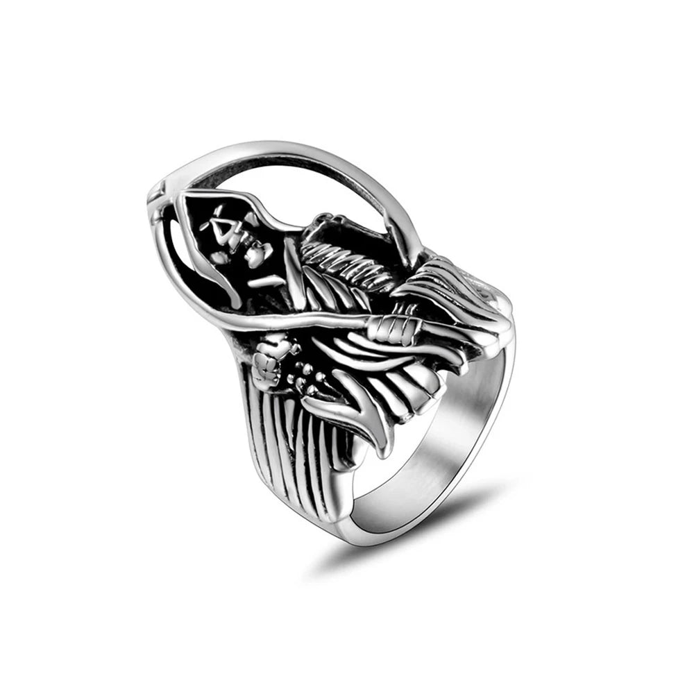 Grim Reaper Skull Ring (316L)