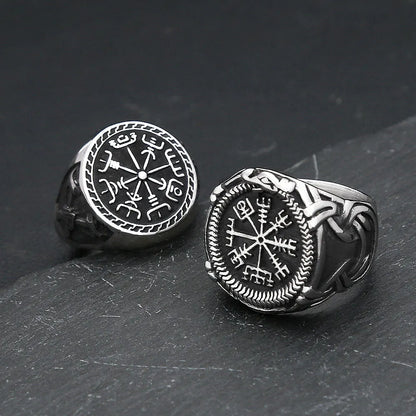 Viking Compass Ring Vegvísir (316L)