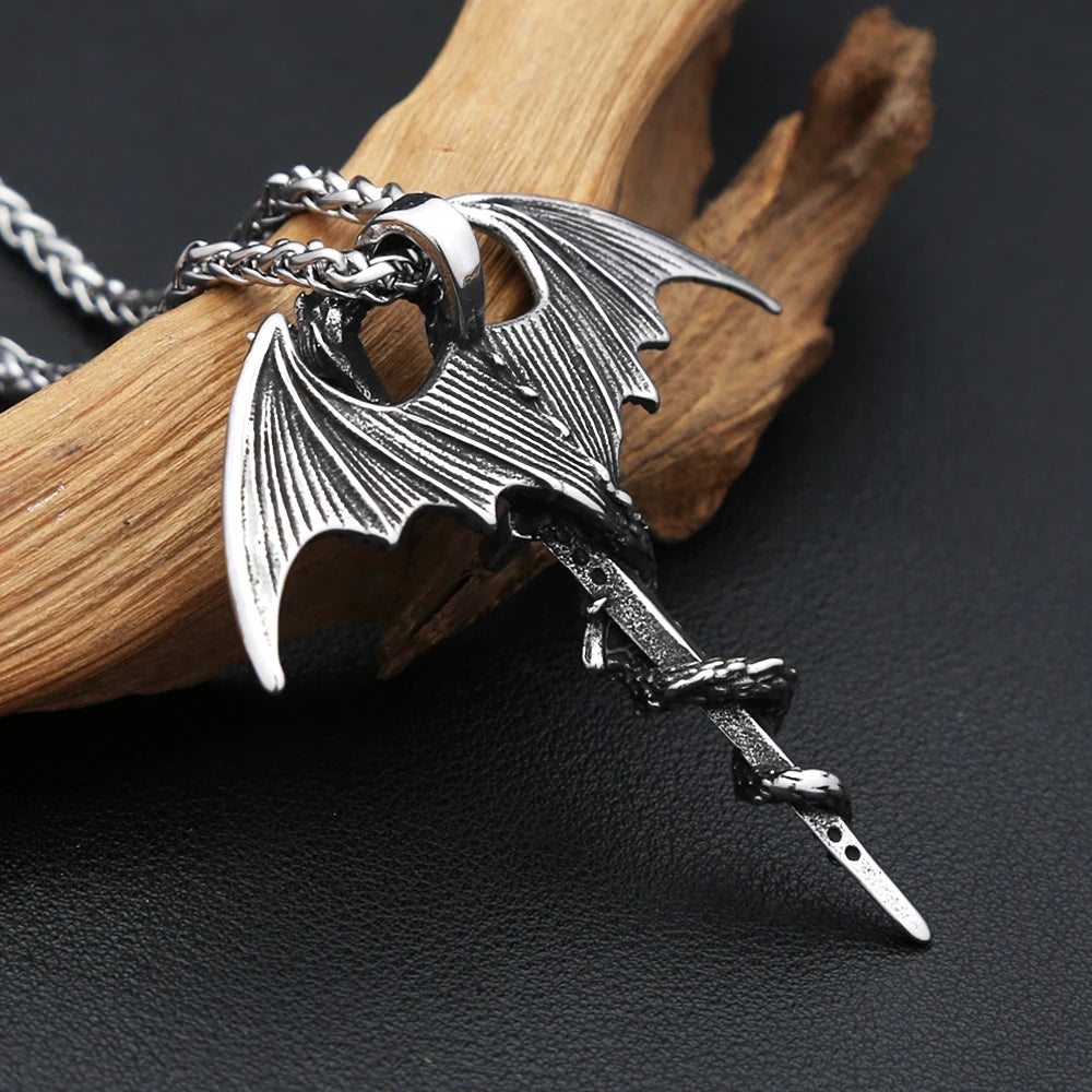 Pterodactyl Holy Sword Pendant Necklace (316L)