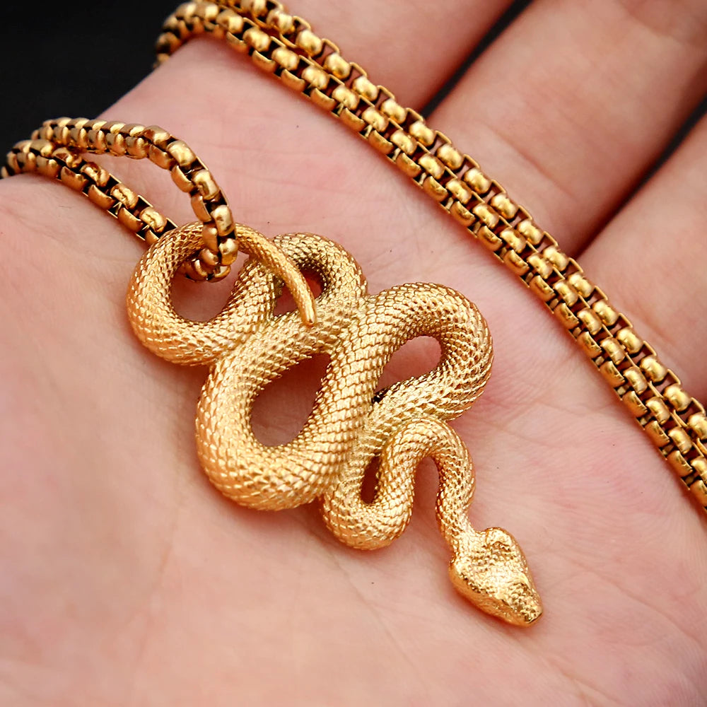 Gold Snake Pendant (316L)