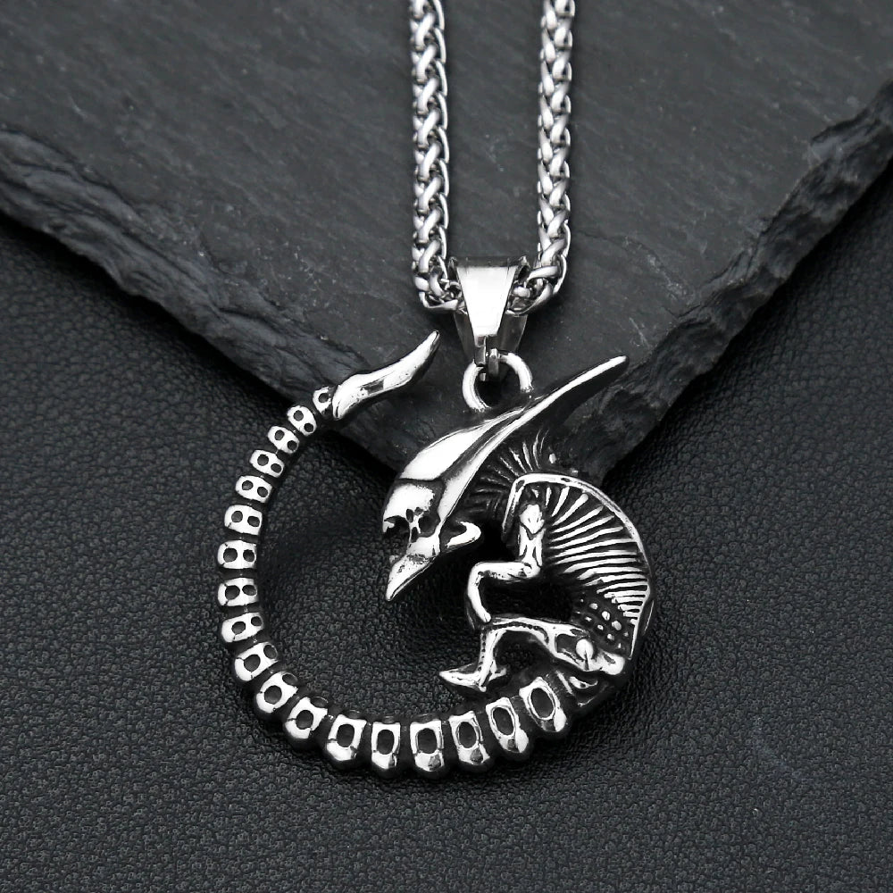 Alien Skull Pendant Necklace (316L)