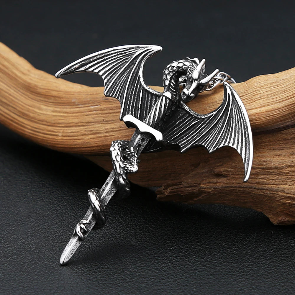 Pterodactyl Holy Sword Pendant Necklace (316L)