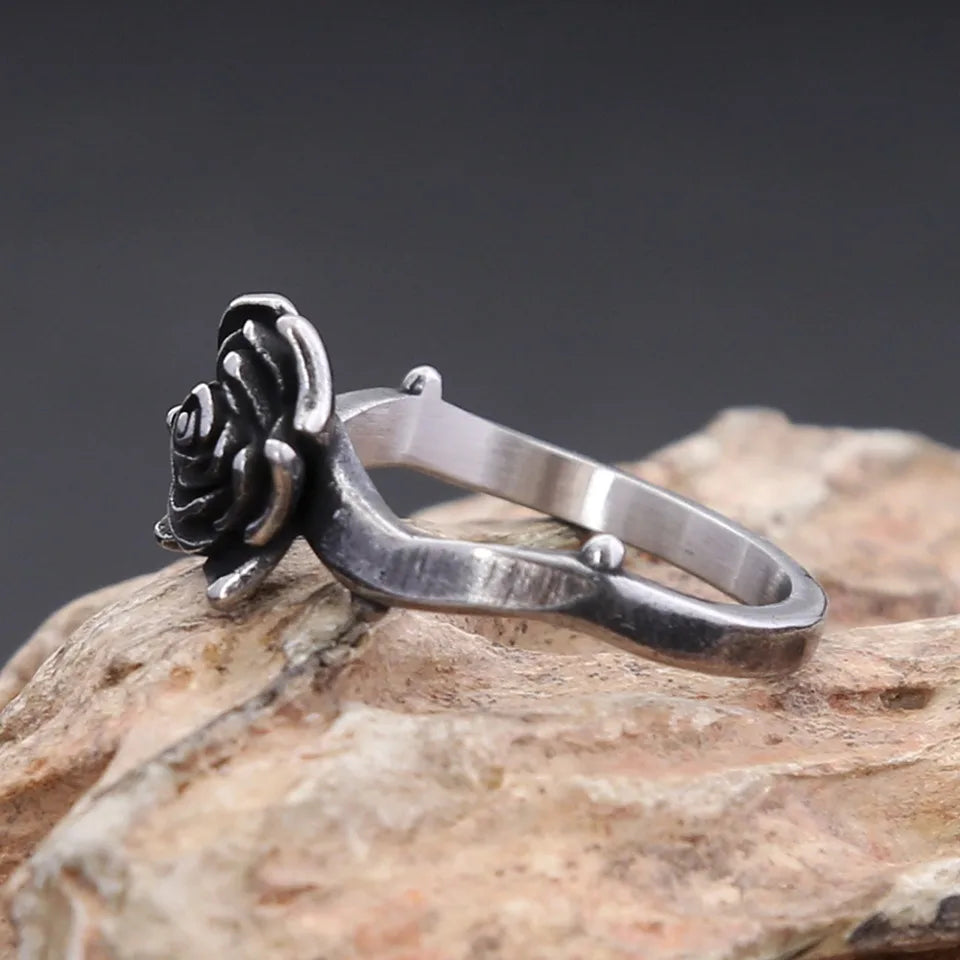 Black Rose Ring (316L)