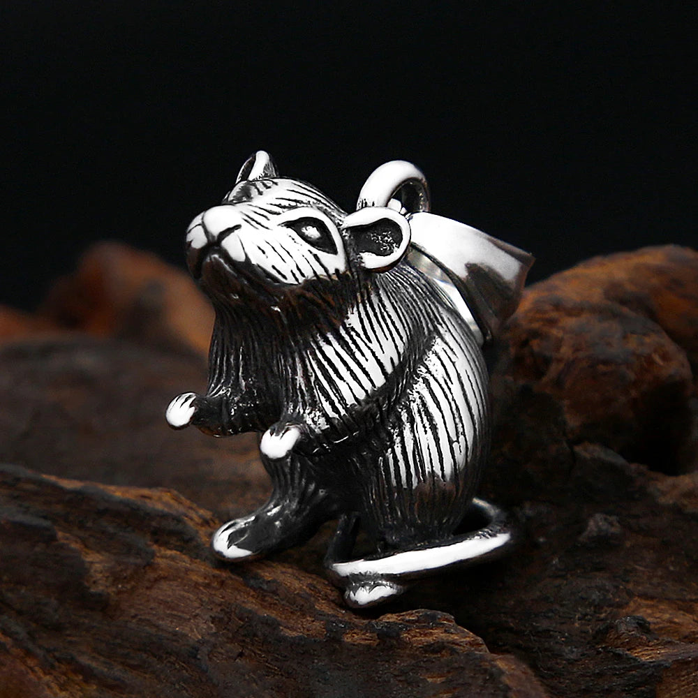 Gothic Mouse Pendant Necklace (316L)