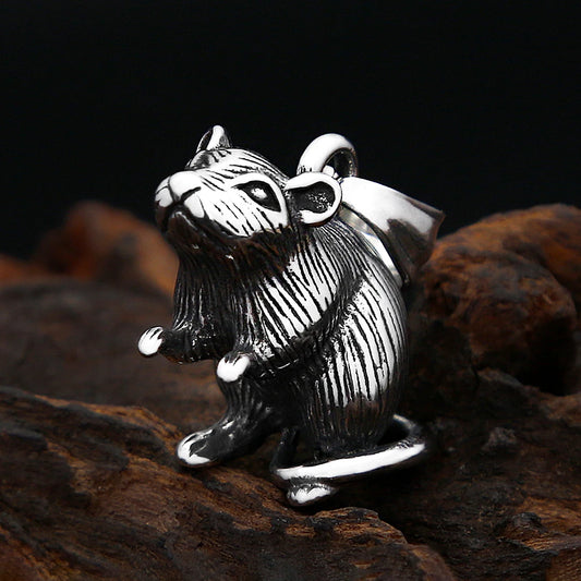 Gothic Mouse Pendant Necklace (316L)